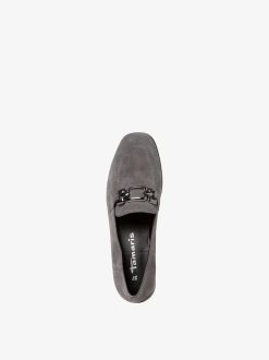 Tamaris Babouche En Cuir - Gris | Chaussures Basses Et Pantoufles