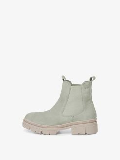 Tamaris Bottine Chelsea En Cuir - Vert | Bottines