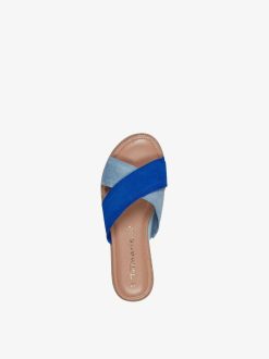 Tamaris Mule En Cuir - Bleu | Mules