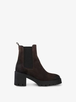 Tamaris Bottine Chelsea En Cuir - Marron | Bottines