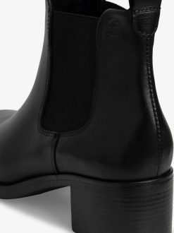 Tamaris Bottine Chelsea En Cuir - Noir | Bottines