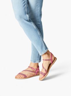 Tamaris Sandale En Cuir - Rose | Des Sandales