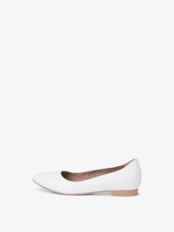 Tamaris Ballerine En Cuir - Blanc | Ballerines