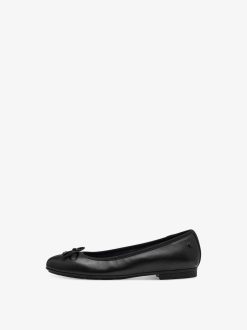 Tamaris Ballerine En Cuir - Noir | Ballerines