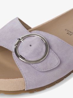 Tamaris Mule En Cuir - Violet | Mules