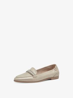 Tamaris Babouche En Cuir - Beige | Chaussures Basses Et Pantoufles