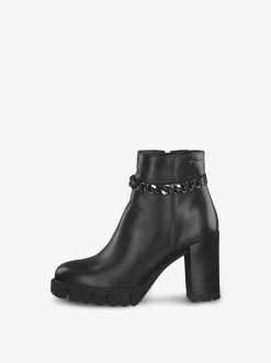 Tamaris Bottine En Cuir - Noir | Bottines