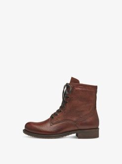 Tamaris Bottine En Cuir - Marron | Bottines