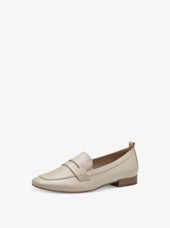 Tamaris Babouche En Cuir - Beige | Chaussures Basses Et Pantoufles