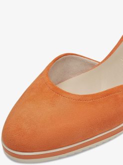 Tamaris Escarpins Compenses En Cuir - Orange | Pompes