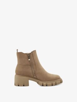 Tamaris Bottine Chelsea En Cuir - Marron | Bottines