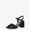 Tamaris Sandale A Talon En Cuir - Noir | Des Sandales