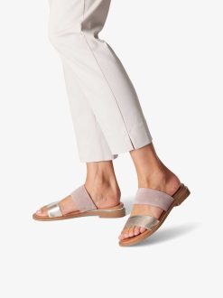 Tamaris Mule En Cuir - Beige | Mules