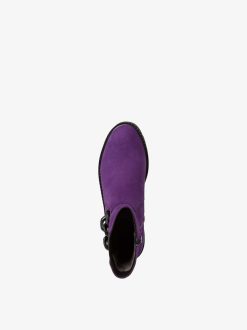 Tamaris Bottine Chelsea En Cuir - Violet | Bottines