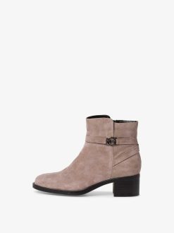 Tamaris Bottine En Cuir - Beige | Bottines