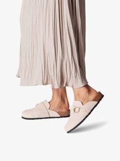 Tamaris Mule En Cuir - Beige | Mules