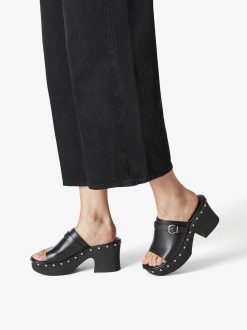 Tamaris Mule En Cuir - Noir | Mules