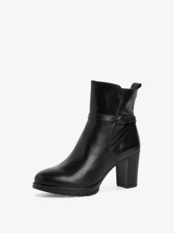 Tamaris Bottine En Cuir - Noir | Bottines