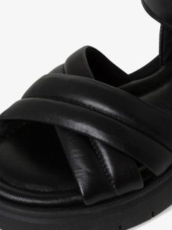 Tamaris Sandale A Talon En Cuir - Noir | Des Sandales