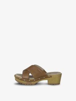 Tamaris Mule En Cuir - Marron | Mules