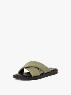 Tamaris Mule En Cuir - Vert | Mules