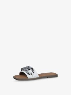 Tamaris Mule En Cuir - Blanc | Mules