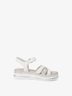 Tamaris Sandale En Cuir - Blanc | Des Sandales