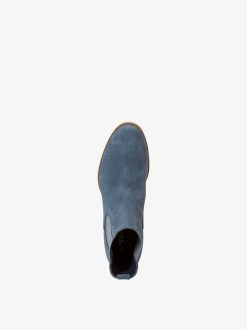 Tamaris Bottine Chelsea En Cuir - Bleu | Bottines