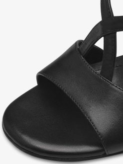 Tamaris Sandale A Talon En Cuir - Noir | Des Sandales