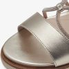 Tamaris Sandale A Talon En Cuir - Or | Des Sandales