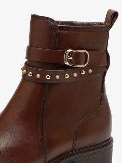 Tamaris Bottine En Cuir - Marron | Bottines