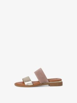 Tamaris Mule En Cuir - Beige | Mules