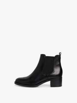 Tamaris Bottine Chelsea En Cuir - Noir | Bottines