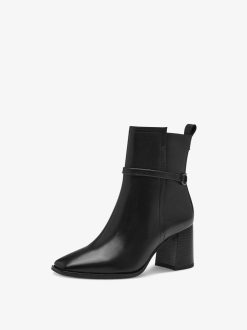 Tamaris Bottine En Cuir - Noir | Bottines