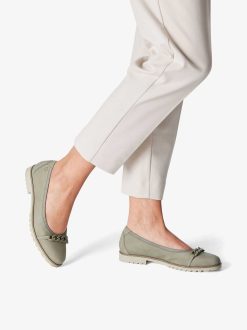 Tamaris Ballerine En Cuir - Vert | Ballerines