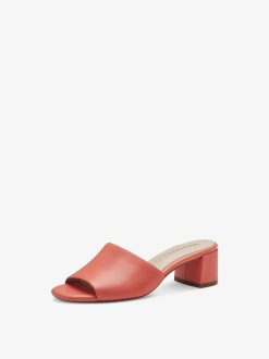 Tamaris Mule En Cuir - Orange | Mules