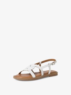 Tamaris Sandale En Cuir - Blanc | Des Sandales