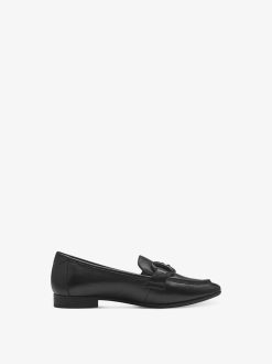 Tamaris Babouche En Cuir - Noir | Chaussures Basses Et Pantoufles