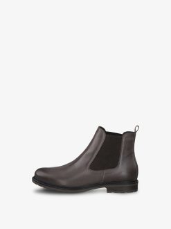 Tamaris Bottine Chelsea En Cuir - Marron | Bottines