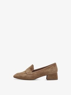 Tamaris Trotteur En Cuir - Marron | Chaussures Basses Et Pantoufles