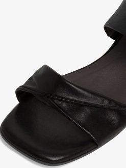 Tamaris Sandale A Talon En Cuir - Noir | Des Sandales