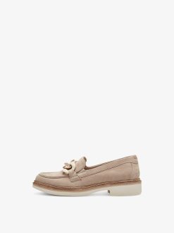 Tamaris Babouche En Cuir - Beige | Chaussures Basses Et Pantoufles