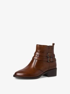 Tamaris Bottine En Cuir - Marron | Bottines