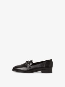 Tamaris Babouche En Cuir - Noir | Chaussures Basses Et Pantoufles