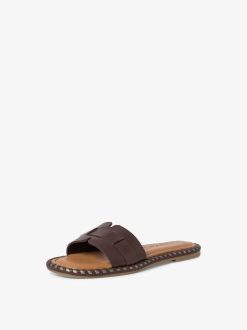 Tamaris Mule En Cuir - Marron | Mules