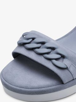 Tamaris Sandale En Cuir - Bleu | Des Sandales