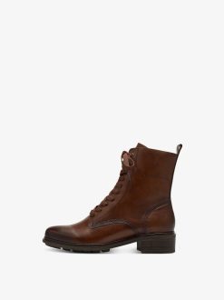 Tamaris Bottine En Cuir - Marron | Bottines