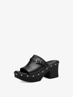 Tamaris Mule En Cuir - Noir | Mules