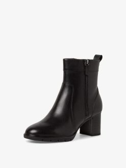 Tamaris Bottine En Cuir - Noir | Bottines