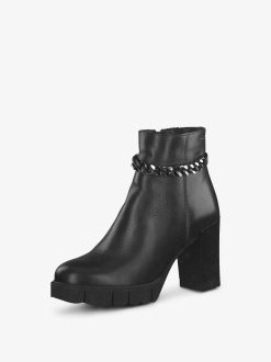 Tamaris Bottine En Cuir - Noir | Bottines